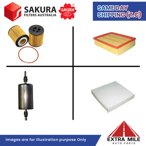 SAKURA Filter Kit For HOLDEN ASTRA TSII 118XE2 4Cyl 1.BL 2001-2004