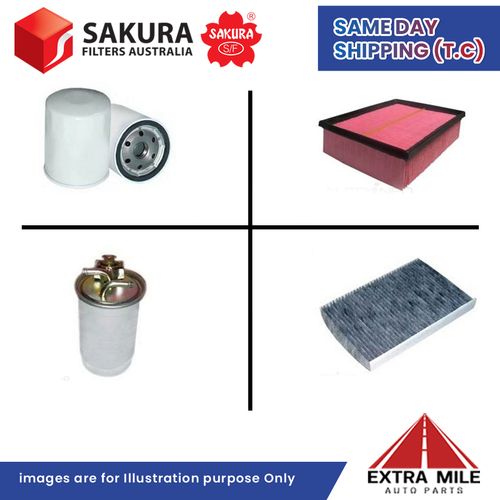 SAKURA Filter Kit For AUDI A4 87 BLB 4Cyl 2.0L 2005-2008