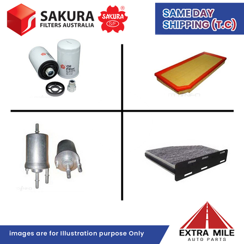 SAKURA Filter Kit For VOLKSWAGEN EOS 1F 4Cyl 2.0L Petrol 2007-2008