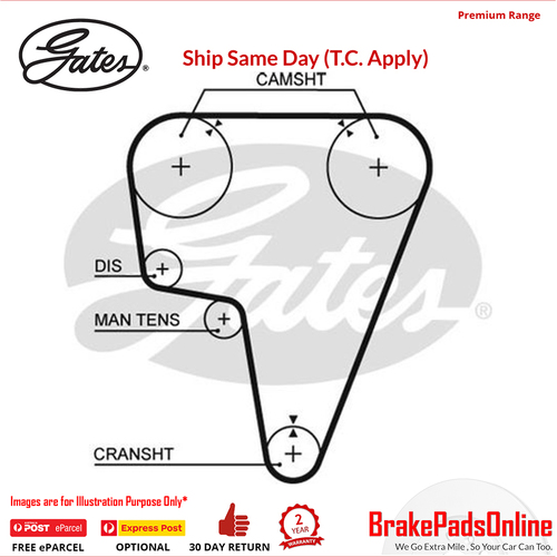 Gates Timing Belt  For Fiat - T120