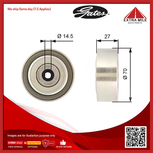 Gates DriveAlign Idler Pulley For Citroen C5, Peugeot 407/607, Renault Laguna