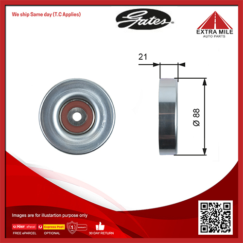 Gates DriveAlign Idler Pulley For Daihatsu Sirion M3, Toyota bB QNC2 1.3L-T36395