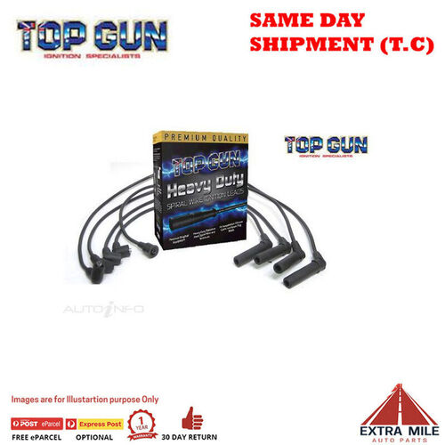 Top Gun Spark Plug Lead For Mitsubishi L200 Dual Cab Ute-2600 Carby 2600 1990-95
