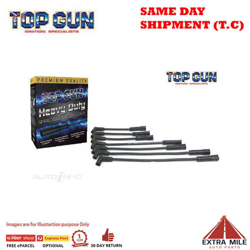 Top Gun Spark Plug Lead For Holden Commodore VC VH VK 6Cyl Blue Black Motor 80-86