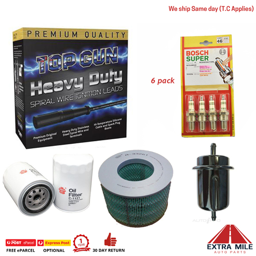 Filter Service Kit Leads and Plugs for Toyota landcruiser 4.0L 6cyl carb 85 -92