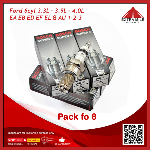 8X Bosch Super Sparkplugs For Ford Falcon AU 1-2-3 4.0L 6cyl and XR6 EA EB ED EF EL