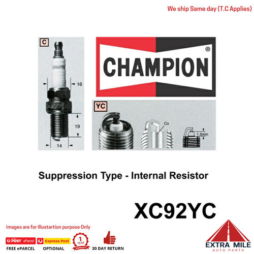 Champion XC92YC SPARK PLUG - SMALL ENGINE (980)